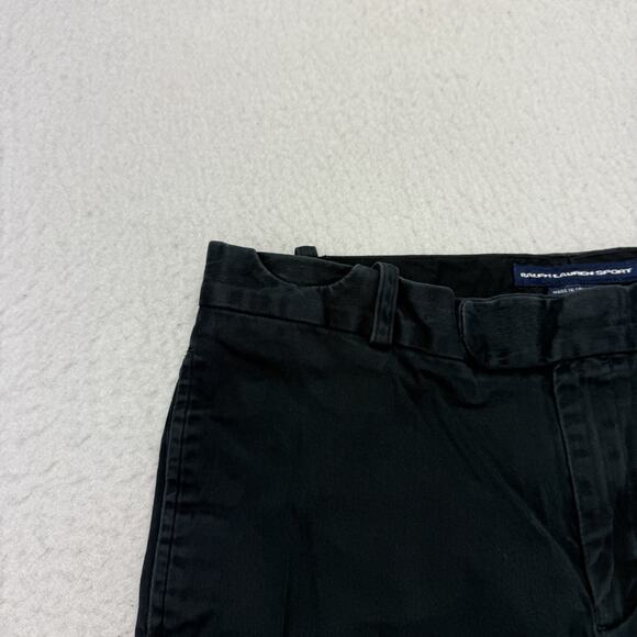 Ralph Lauren Pants Womens 10 Black Straight Leg Chino Cropped Mid Rise Preppy - Picture 4 of 10